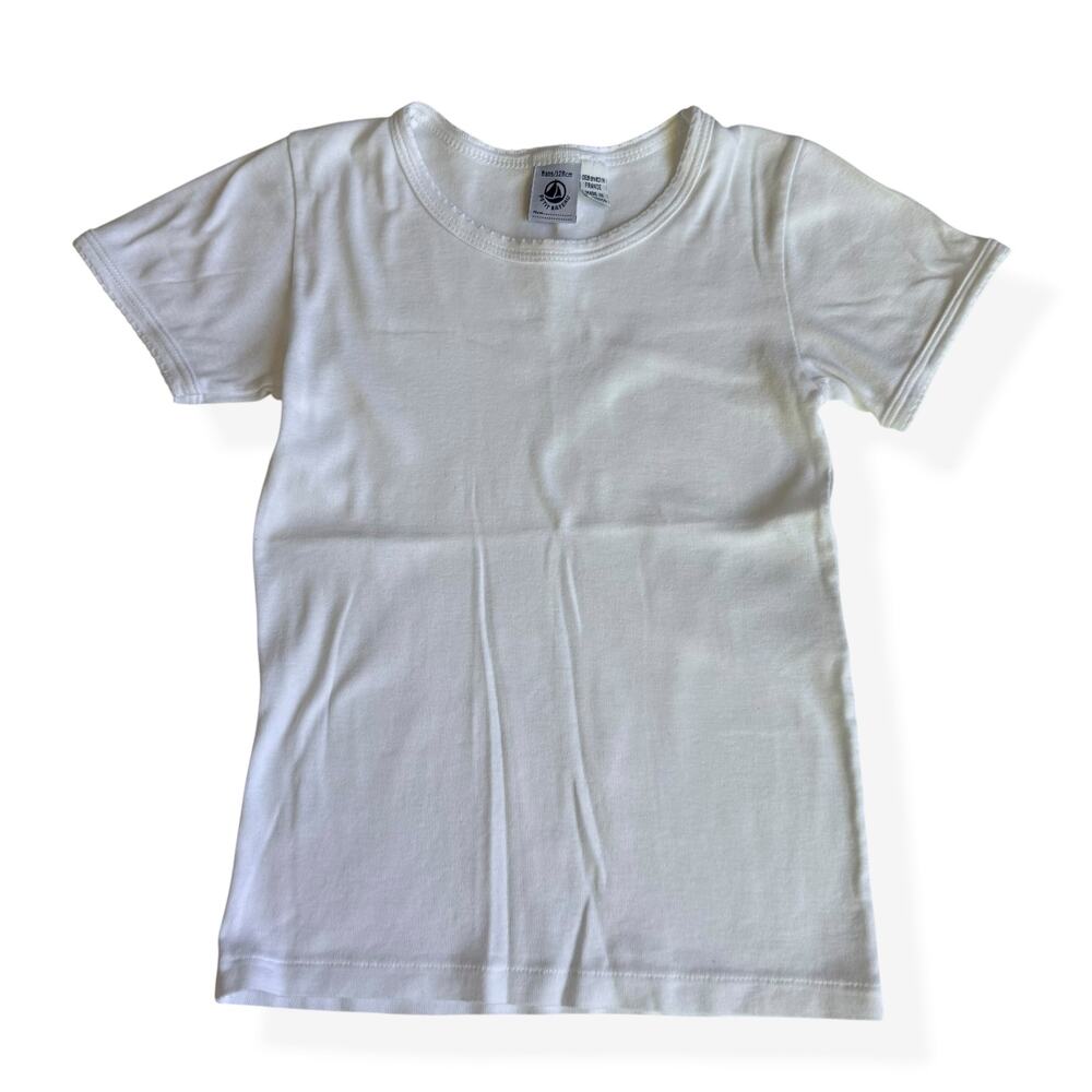 Petit Bateau White Cotton Tee Girls 128cm US 8